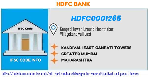 Hdfc Bank Kandivali East Ganpati Towers HDFC0001265 IFSC Code
