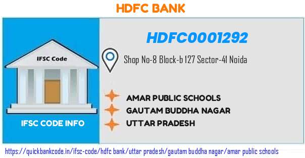 Hdfc Bank Amar Public Schools HDFC0001292 IFSC Code
