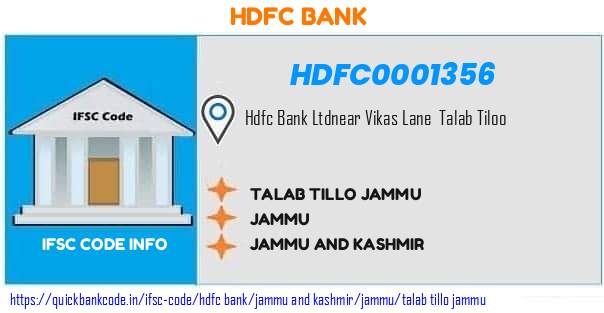 Hdfc Bank Talab Tillo Jammu HDFC0001356 IFSC Code