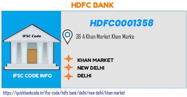 HDFC0001358 HDFC Bank. KHAN MARKET