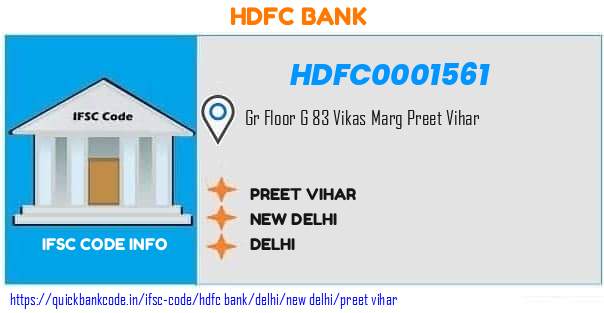 HDFC0001561 HDFC Bank. PREET VIHAR