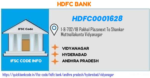 Hdfc Bank Vidyanagar HDFC0001628 IFSC Code