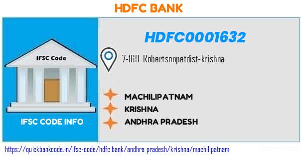 HDFC0001632 HDFC Bank. MACHILIPATNAM