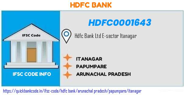 Hdfc Bank Itanagar HDFC0001643 IFSC Code