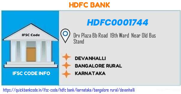 Hdfc Bank Devanhalli HDFC0001744 IFSC Code