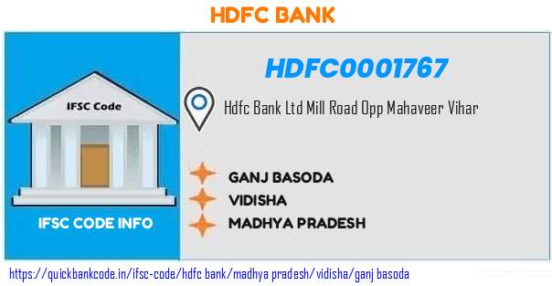 Hdfc Bank Ganj Basoda HDFC0001767 IFSC Code