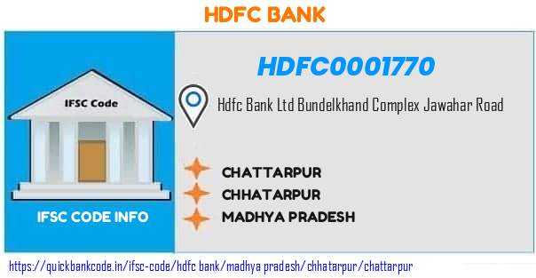 Hdfc Bank Chattarpur HDFC0001770 IFSC Code