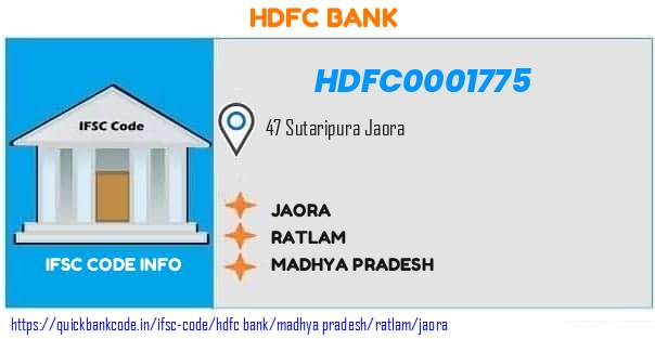 Hdfc Bank Jaora HDFC0001775 IFSC Code