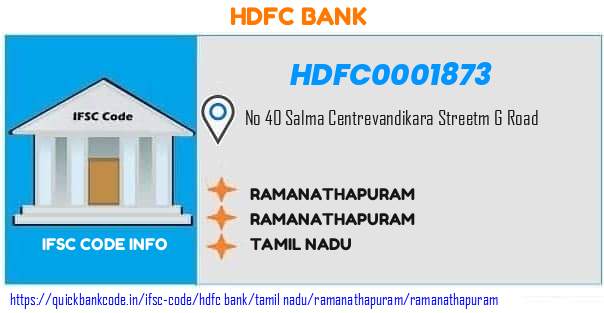 Hdfc Bank Ramanathapuram HDFC0001873 IFSC Code
