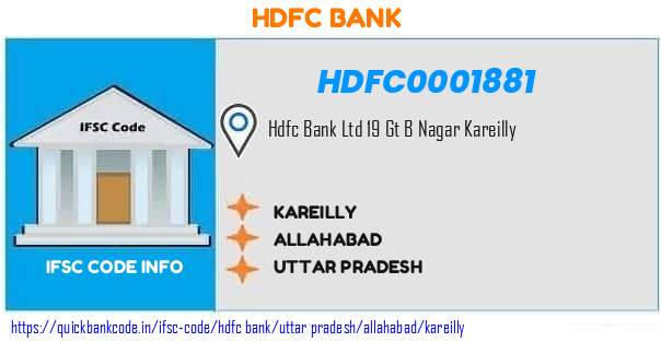 Hdfc Bank Kareilly HDFC0001881 IFSC Code
