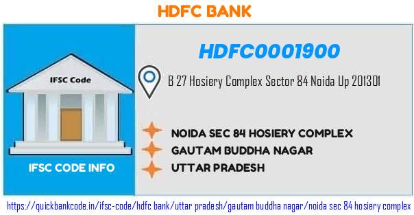 Hdfc Bank Noida Sec 84 Hosiery Complex HDFC0001900 IFSC Code