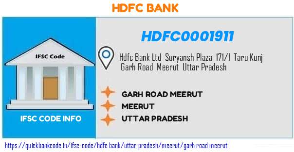 Hdfc Bank Garh Road Meerut HDFC0001911 IFSC Code