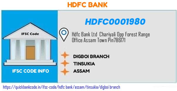 HDFC0001980 HDFC Bank. DIGBOI BRANCH