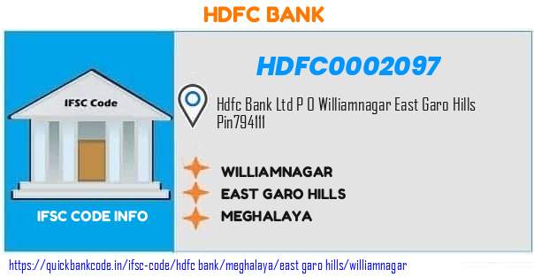 Hdfc Bank Williamnagar HDFC0002097 IFSC Code
