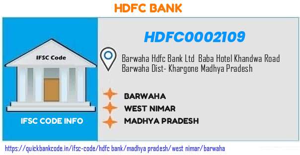 Hdfc Bank Barwaha HDFC0002109 IFSC Code