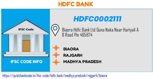 Hdfc Bank Biaora HDFC0002111 IFSC Code