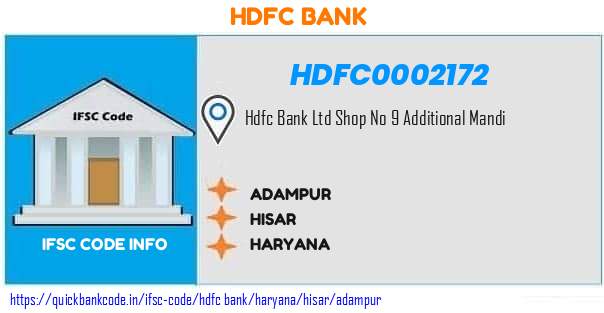 Hdfc Bank Adampur HDFC0002172 IFSC Code