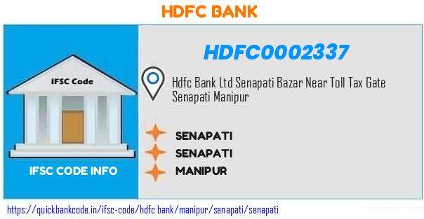 Hdfc Bank Senapati HDFC0002337 IFSC Code