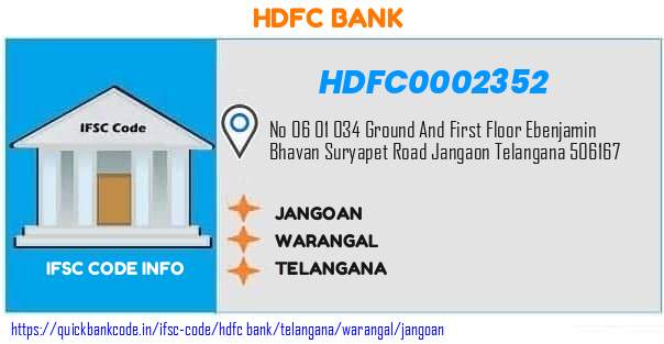 Hdfc Bank Jangoan HDFC0002352 IFSC Code
