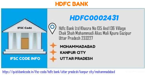 HDFC0002431 HDFC Bank. MOHAMMADABAD
