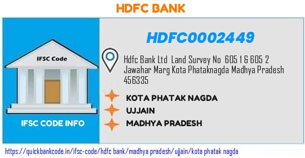 Hdfc Bank Kota Phatak Nagda HDFC0002449 IFSC Code