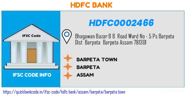 HDFC0002466 HDFC Bank. BARPETA TOWN