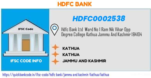 HDFC0002538 HDFC Bank. KATHUA