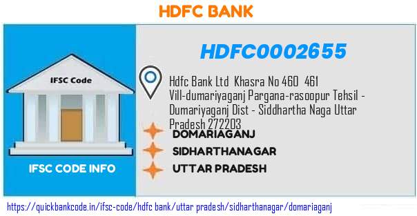 HDFC0002655 HDFC Bank. DOMARIAGANJ