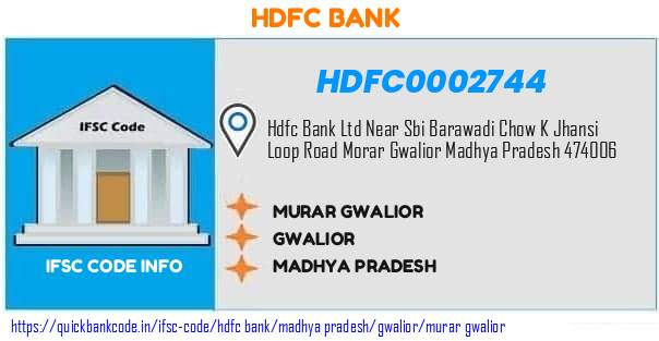 Hdfc Bank Murar Gwalior HDFC0002744 IFSC Code