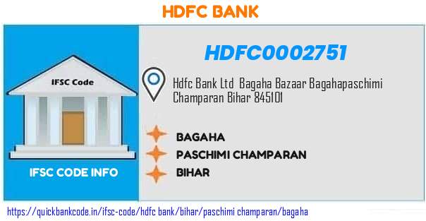 Hdfc Bank Bagaha HDFC0002751 IFSC Code