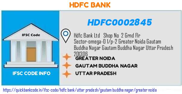 Hdfc Bank Greater Noida HDFC0002845 IFSC Code