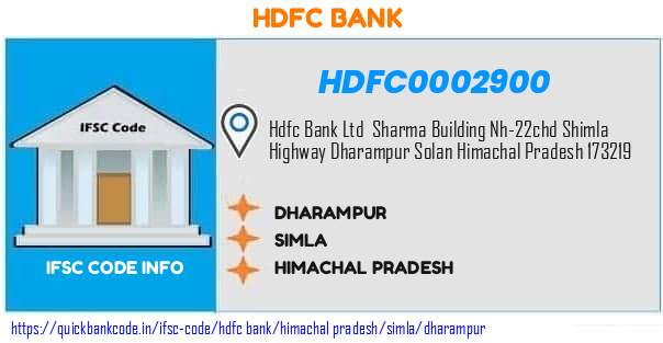 Hdfc Bank Dharampur HDFC0002900 IFSC Code