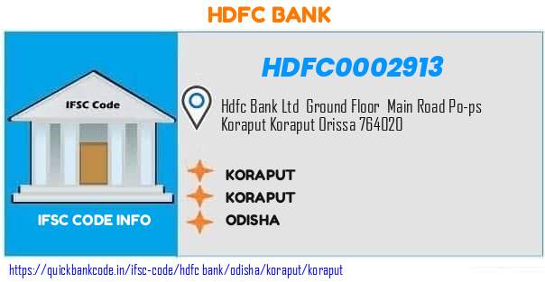 Hdfc Bank Koraput HDFC0002913 IFSC Code