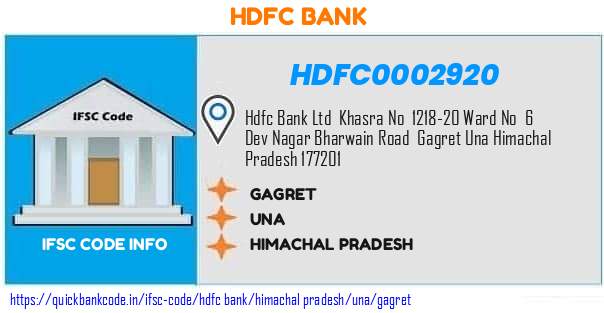 Hdfc Bank Gagret HDFC0002920 IFSC Code
