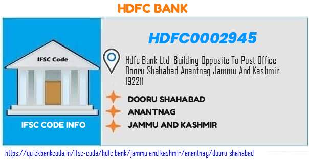 Hdfc Bank Dooru Shahabad HDFC0002945 IFSC Code