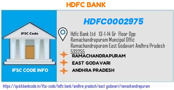 Hdfc Bank Ramachandrapuram HDFC0002975 IFSC Code