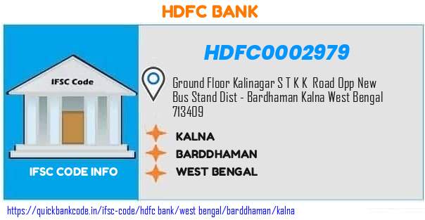 HDFC0002979 HDFC Bank. KALNA