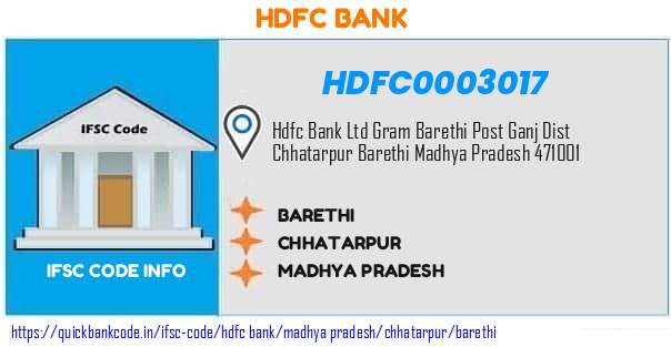 Hdfc Bank Barethi HDFC0003017 IFSC Code