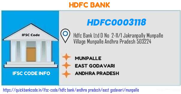 HDFC0003118 HDFC Bank. MUNPALLE