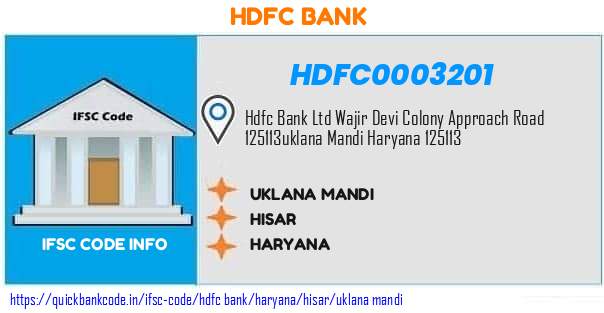 Hdfc Bank Uklana Mandi HDFC0003201 IFSC Code