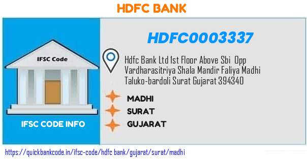 Hdfc Bank Madhi HDFC0003337 IFSC Code