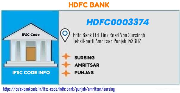 Hdfc Bank Sursing HDFC0003374 IFSC Code