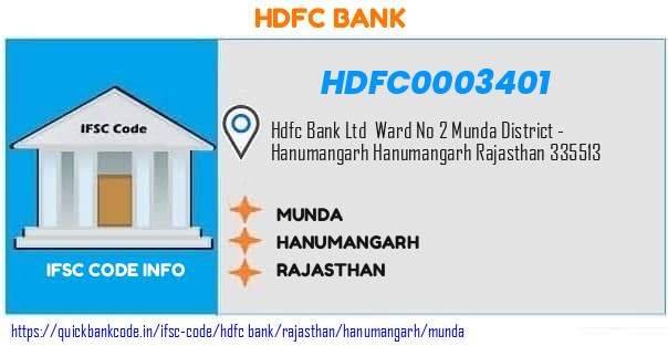 Hdfc Bank Munda HDFC0003401 IFSC Code