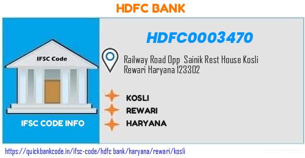 Hdfc Bank Kosli HDFC0003470 IFSC Code