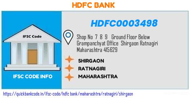 HDFC0003498 HDFC Bank. SHIRGAON