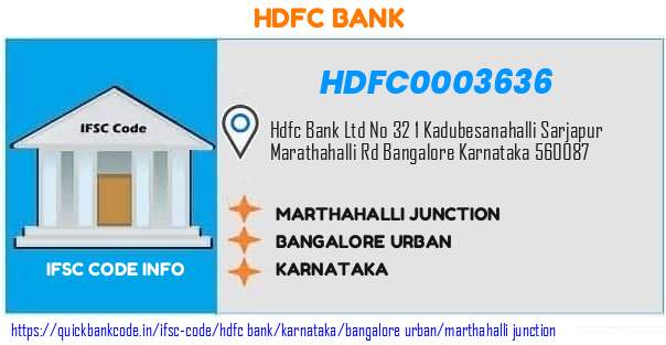 HDFC0003636 HDFC Bank. MARTHAHALLI JUNCTION