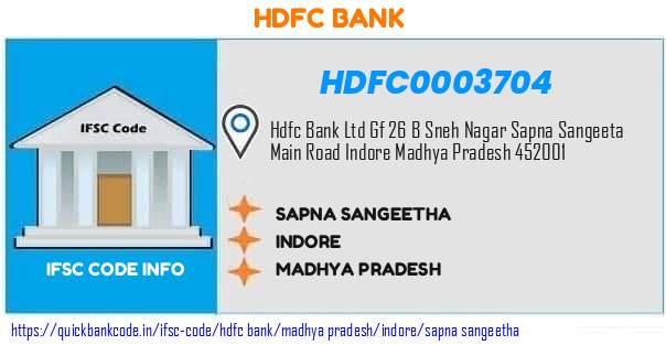 Hdfc Bank Sapna Sangeetha HDFC0003704 IFSC Code