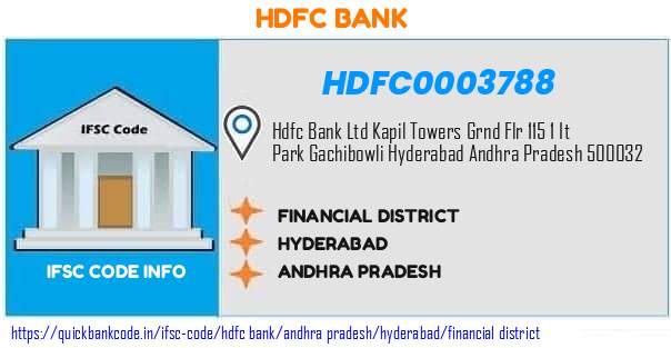 Hdfc Bank Financial District HDFC0003788 IFSC Code