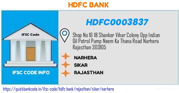 Hdfc Bank Narhera HDFC0003837 IFSC Code