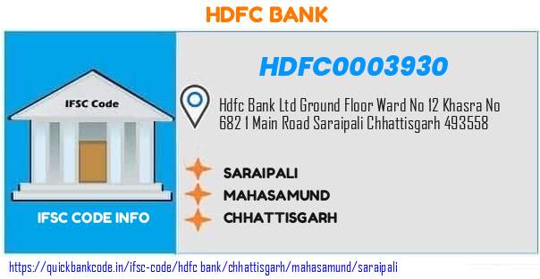HDFC0003930 HDFC Bank. SARAIPALI